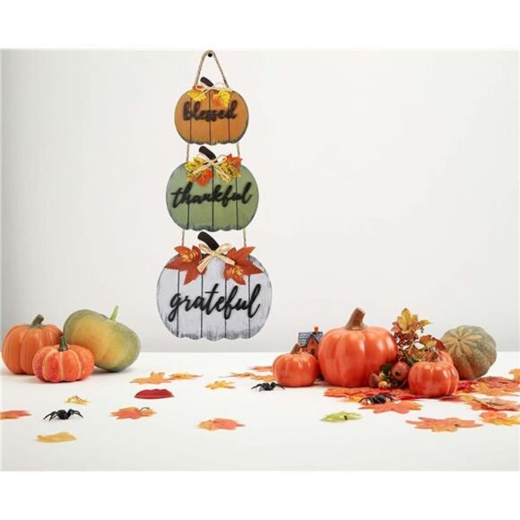 Fall Decorations for Home Blessed Grateful Thankful Door Sign Fall Decor - Picture 6 of 8